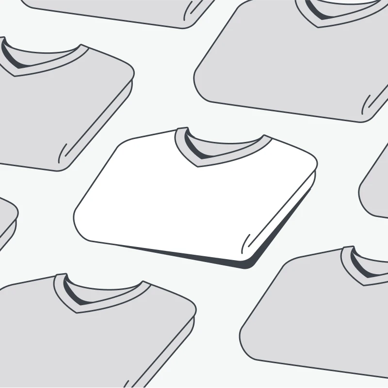 An illustration of of folded shirts